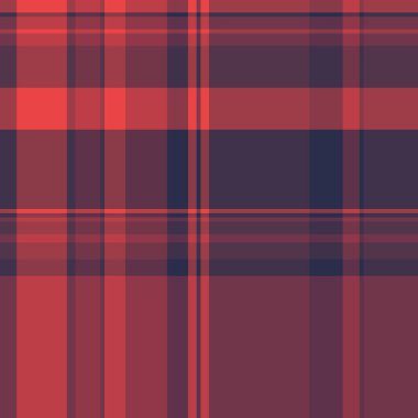 Dikensiz tartan kumaş, çevrimiçi kontrol tekstili. Kırmızı ve pembe renk paletinde T-shirt arka plan vektör ekose deseni.