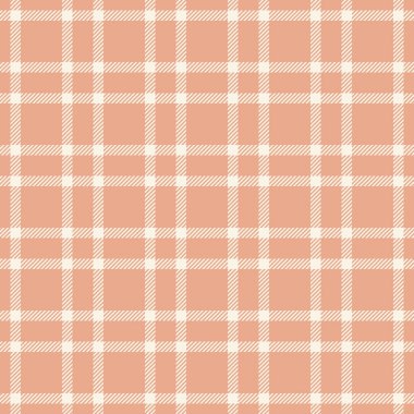 Örtülü arka plan dokusu, katmanlı vektör dikişsiz tartan. Saten desen turuncu ve eski dantel renk paleti ile ekose kumaş kontrol.