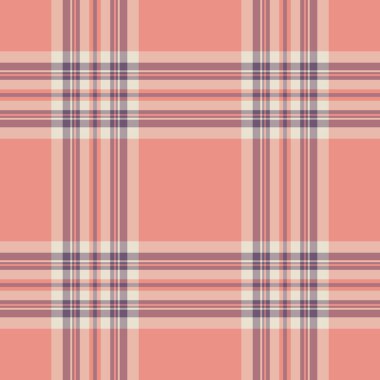 Süit doku kontrolü kumaşı, şenlikli tekstil ekose vektörü. Kalıbı kırmızı ve açık renk paletinde renksiz tartan arkaplanı ile kapla.