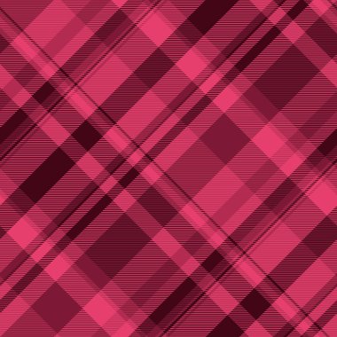 Parlak kumaş desenli tekstil, 60 'ların desenli ekose kumaşı. Kırmızı ve koyu renk paletinde renksiz vektör arkaplan tartanı.