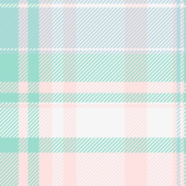 Tekstil desenli tartan, otel vektör kumaş ekoseli. Lüks arkaplan pürüzsüz desen denetimi beyaz ve sisli gül rengi paletinde.