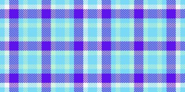İnce desenli, dikişsiz tekstil, reklam vektörü arka plan dokusu. Basitlik tartan ekose kumaşı Cyan ve parlak renk paleti ile kontrol et.
