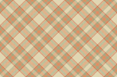 Klas tartan ekose arka plan, tekstil vektörünün kusursuz tasarımı. Turuncu ve açık renk paletinde Daisy deseni kontrol et.