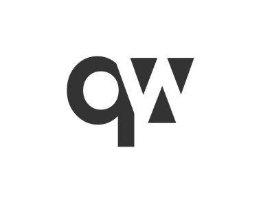QW yaratıcı geometrik başlangıç tabanlı modern ve minimal logo. Q harfi modayı takip eden yazı tipleri.