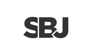 Güçlü ve modern kalın metinli SBJ logo tasarım şablonu. Basit ve minimal tipografi içeren ilk tabanlı vektör logosu. Moda şirket kimliği.