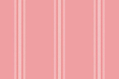 Takım elbise dokusu dikey tekstil, sayfa şeridi arka plan vektörü. Dikey desensiz çizgiler kırmızı ve açık renk paletinde kumaş.