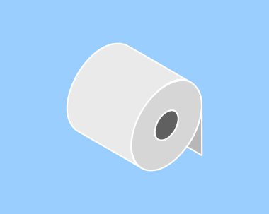 Tuvalet kağıdı rulosu veya tüp ikonu tasarımı, wc için şablon. Banyo temizliği ikonları, mutfak havlusu. Boş yumuşak kaydırma ürünleri.