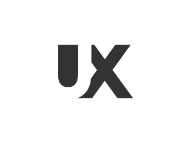 UX yaratıcı geometrik başlangıç tabanlı modern ve minimal logo. U x harfi modaya uygun yazı tipleri.