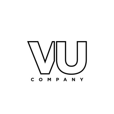 Son moda V ve U harfi, VU logo tasarım şablonu. Şirket kimliği için asgari monogram tabanlı logotype.