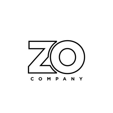 Z ve O harfi moda, ZO logo tasarım şablonu. Şirket kimliği için asgari monogram tabanlı logotype.