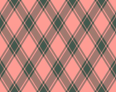 Argyle geometrik eşkenar dörtgenin kusursuz deseni. Harlequin duvar kağıdı tasarımını kontrol et. Web geçmişi için klasik elmas şekilli tekstil malzemesi, baskı kumaşı, kazak, ambalaj kağıdı, hediye kartı, davetiye.