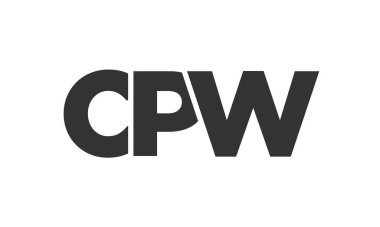 CPW logo tasarım şablonu güçlü ve modern kalın metinlerle. Basit ve minimal tipografi içeren ilk tabanlı vektör logosu. Moda şirket kimliği.