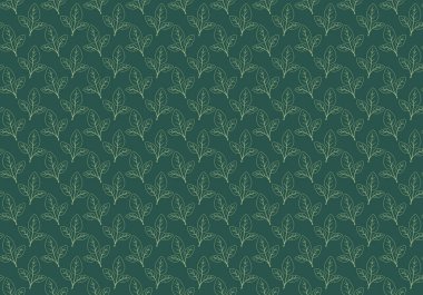 El çizimi çiçek desenli vektör tasarımı. Bitki ve yaprak ile basit bir süs. Kumaş baskı kumaşı.