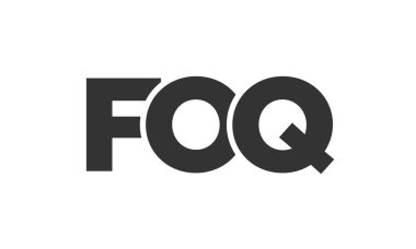 FOQ logo tasarım şablonu güçlü ve modern kalın metinlerle. Basit ve minimal tipografi içeren ilk tabanlı vektör logosu. Moda şirket kimliği.