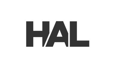 HAL logo design template with strong and modern bold text. Initial based vector logotype featuring simple and minimal typography. Trendy company identity. clipart