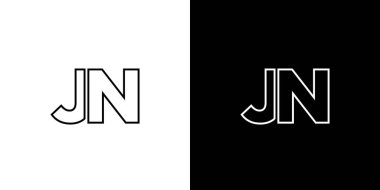 Trendy letter J and N, JN logo design template. Minimal monogram initial based logotype for company identity. clipart