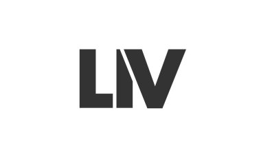 LIV logo design template with strong and modern bold text. Initial based vector logotype featuring simple and minimal typography. Trendy company identity. clipart