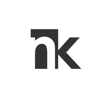 NK yaratıcı geometrik başlangıç tabanlı modern ve minimal logo. Harf n k modayı yazı tipleri.