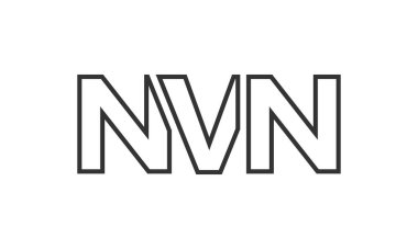 NVN logo tasarım şablonu güçlü ve modern kalın metinlerle. Basit ve minimal tipografi içeren ilk tabanlı vektör logosu. Moda şirket kimliği.