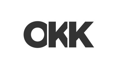 OKK logo tasarım şablonu güçlü ve modern kalın metinlerle. Basit ve minimal tipografi içeren ilk tabanlı vektör logosu. Moda şirket kimliği.