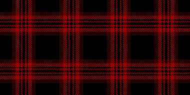 Scotland fabric tartan vector, woman seamless pattern check. Intricate plaid textile background texture in black and red colors palette. clipart