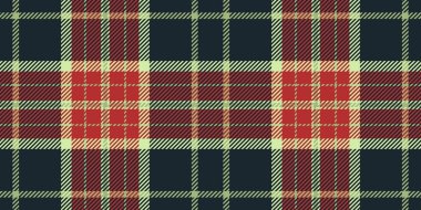 İpli kumaş dokusu kontrolü, kırmızı tartan kumaş deseni. Koyu ve kırmızı renk paletinde çıplak arka plan vektör ekoseli.