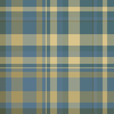 Üretim kusursuz tekstil geçmişi, atölye doku kontrolü vektörü. Cyan ve sarı renkli ipek kumaş desenli..