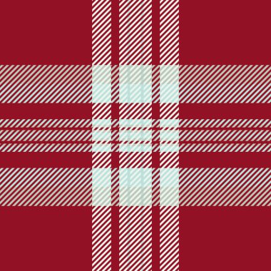 Tekrarlanabilir kumaşlar ekose kumaş, örnek tekstil dikişsiz. Kırmızı ve beyaz renk paletinde koleksiyon dokusu vektör arkaplanı.