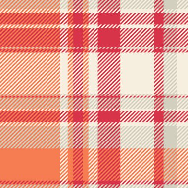 Tekstil kumaş deseni, ekose ekose vektör tartan. Moda denetim dokusu açık ve turuncu renk paletinde pürüzsüz.