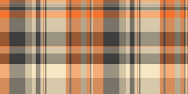 Rahat desenli ekose vektör, zor arka plan kumaş kumaşı. Turuncu ve pastel renklerde kusursuz tartan kontrol dokusu.
