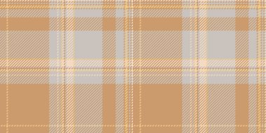 Idyllic model kontrol vektörü, panço kumaş dokusu tekstili. Üst ekose arka plan turuncu ve gri renk paleti ile dikişsiz tartan.