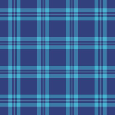Gündüz desenli ekose kumaş, halk tartan arka planı. Cyan ve mavi renk paletinde kusursuz tekstil vektörü..