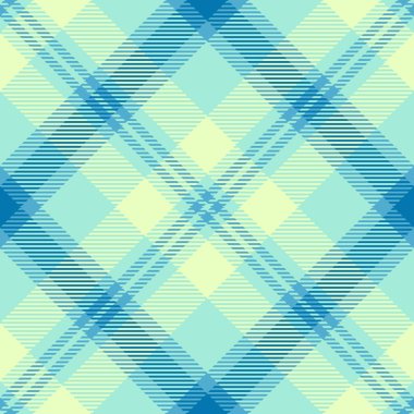 Japonya 'nın dokusu pürüzsüz, tekstil kontrollü tartan. Sunum vektör desenli kumaş ekoseli gök mavisi ve cyan renk paleti.