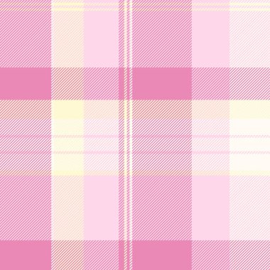 Sınır kontrol deseni, renkli tartan arkaplan ekoseli. Işık ve pembe renk paletinde resimleme tekstil dikişsiz kumaş vektörü.
