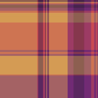 Şık desenli tartan, Kanada desenli vektör ekoseli. Yorgan tekstil arka plan kumaşı kırmızı ve turuncu renklerde pürüzsüz..