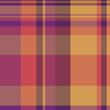 Dikey kontrol tekstil modeli, ABD ekose vektör arka planı. Pijama, turuncu ve kırmızı renklerde, dikdörtgen kumaş..