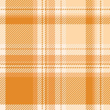 Efekt arka plan vektör ekoseli, illüstrasyon tekstil kusursuz kontrol. Turuncu ve antika beyaz renk paleti ile düzenlenebilir tartan desenli kumaş.