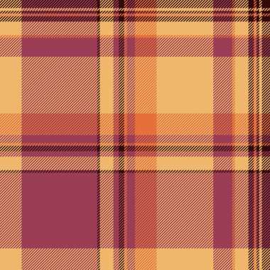 Kolaj vektör tartan dokusu, kontrol edilen kumaş arkaplan deseni. Ekose kumaşı turuncu ve kırmızı renk paletiyle işaretle.
