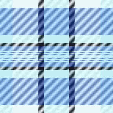 Gösterişli desenli ekose kumaş, sessiz tekstil kumaş. Çizim dokusu arka plan vektörü mavi ve açık renk paletinde pürüzsüz.
