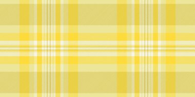 Üretim geçmişi, tekstil, sezonluk tartsız desen. Sarı ve keten renk paletinde yaşlı doku kumaş ekose vektörü.