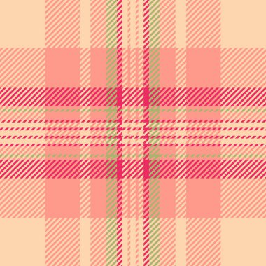 Kabile tartan ekose vektörü, kusursuz kumaş deseni. Tekstil dokusunu kırmızı ve turuncu renk paletinde kontrol et.