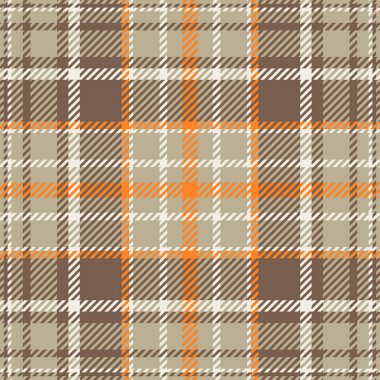 Sunum tartan vektör kontrolü, çıplak ekosesiz doku. Turuncu ve pastel renk paletinde sanayi kumaşı desenli tekstil arkaplanı.