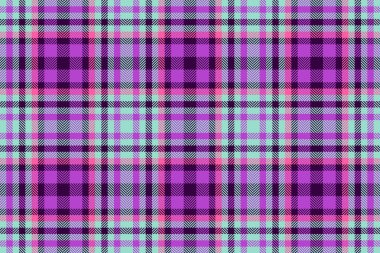 Grafiksel arka plan ekoseli desen, tazılar dişli kumaş tartan. Gök mavisi ve koyu renk paletindeki kusursuz doku vektörünü kontrol et.