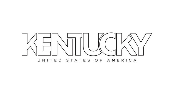 Kentucky, USA typography slogan design. America logo with graphic city lettering for print and web products.