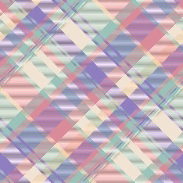Örnek tekstil dokusu pürüzsüz, doğu desenli arka plan kumaşı. Nostalji vektörü tartan Pastel ve açık renk paletinde ekoseyi kontrol et.