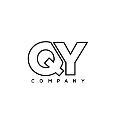 Q ve Y harfi, QY logo tasarım şablonu. Şirket kimliği için asgari monogram tabanlı logotype.