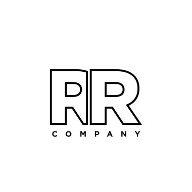 Moda harfi R ve R, RR logo tasarım şablonu. Şirket kimliği için asgari monogram tabanlı logotype.