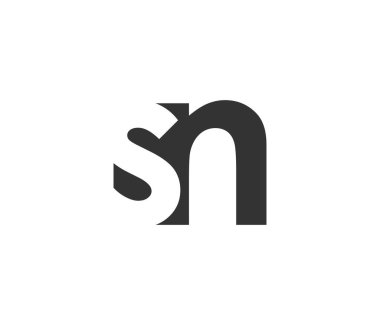 SN yaratıcı geometrik başlangıç tabanlı modern ve minimal logo. Harflerin modaya uygun yazı tipleri.