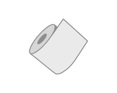 Tuvalet kağıdı rulosu veya tüp ikonu tasarımı, wc için şablon. Banyo temizliği ikonları, mutfak havlusu. Boş yumuşak kaydırma ürünleri.