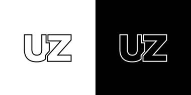 Moda harfi U ve Z, UZ logo tasarım şablonu. Şirket kimliği için asgari monogram tabanlı logotype.